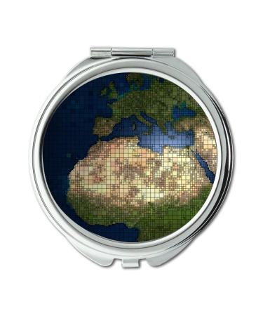 YENDOSTEEN Mirror middle earth makeup mirror Globe Earth World Globalization Planet Global makeup mirrors pocket mirror portable mirror