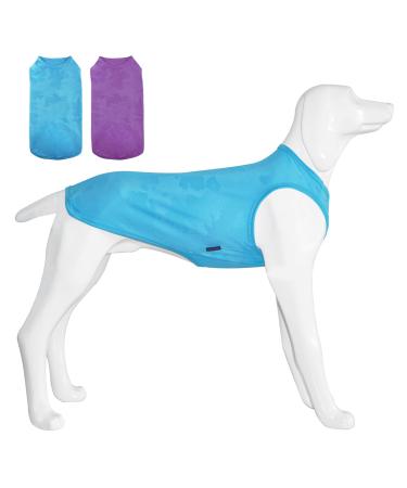 Kickred 2 Pack summer dog shirts fast -drying breathable dog clothing sleeveless west slightly with unique patterns for medium dogs (light blue+fuchsia m) m light blue+fuchsia - Buy Online on GoSupps.com