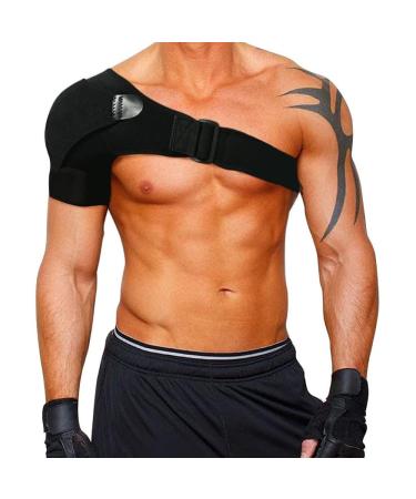 Meion Neuleben Recover - shoulder bandage adjustable neoprene shoulder support bandage for stability & pain relief for arthritis luxation - unisex for left/right shoulder black