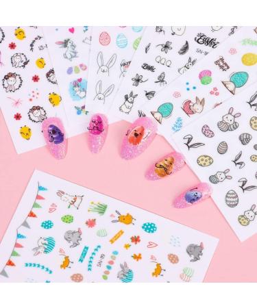 3D Nail Art Chick Egg Bunny Rabbit Nail Slider Water Decals Nail Art Sticker Nails Decal Easter Nail Sticker(6) Style6 - Buy Online on GoSupps.com