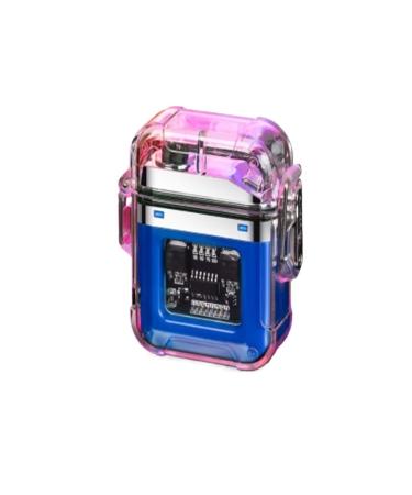 2024 Transparent Pink Flash Electric Lighter USB Electronic Lighter Waterproof and Windproof Rechargeable Lighter for Camping(B2)