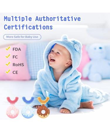 Buy Children's U-Shape Toothbrush - Donut Silicone Brush Head for All-Round Cleaning | Manual Toothbrush for Kids Ages 7-12 | Blue - Buy Online on GoSupps.com