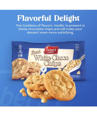 Liebers Real White Chocolate Chips 9 oz Pack of 3 - Gluten Free, Vegan, Kosher, Non GMO, Low Calorie - Buy Online on GoSupps.com