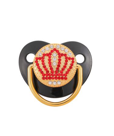 Juanmao baby newborn pacifier 0-6 months Diamant weaning pacifier cherry shape pacifier with knobs love crown footprint nipple pacifier silicone ring pacifier newborn day & night c black m