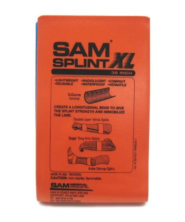 SAM Splint XL 36 Flatfold Orange/Blue Medical