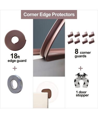 Baby Proof Edges & Corners Protector - Child Proofing Corner Edge Safety Gurards 18ft Edge + 8 Corners Kids Furniture Foam Cushion Bumpers Guard for Fireplace Table Cabinet ( Coffee Brown) Coffee Brown 9 Piece Set - Buy Online on GoSupps.com