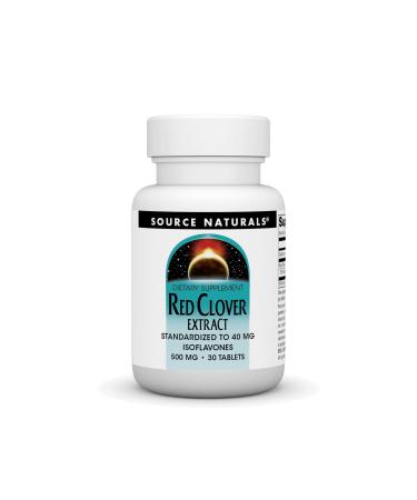 Source Naturals Red Clover Extract 500 Mg Tablet 30 Count 30 Count (Pack of 1)