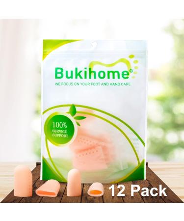 Bukihome Silicone Toe Protectors - 12 PCS Toe Caps for Corns, Blisters, Ingrown Toenails - Pain Relief Sleeves (4 Large + 8 Medium) Pink - Buy Online on GoSupps.com