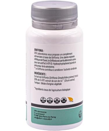 SFB Laboratoires - Griffonia - Helps improve brain activity - Stimulates serotonin levels - Regulates mood and energy - Regulates appetite - 60 vegetable capsules - Buy Online on GoSupps.com