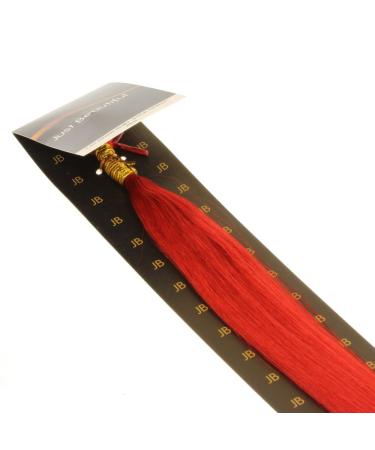 hair2heart 100 x Microring I-Tip Extensions made of real hair 50cm 1g strands straight - color red