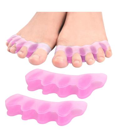 2 Pairs Toe Separators Correct Bunions and Restore Toes to Their Original Shape Toe Straighteners for Foot Pain Relief and Plantar Fasciitis Hammer Toe Straightener for Women & Men(pink)