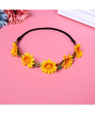 Buy Angelkiss Sunflower Headband Set - 4 PCs Daisy Hair Bands for Weddings Festivals & Parties | Elastic Krone Colorful Flowers - Buy Online on GoSupps.com