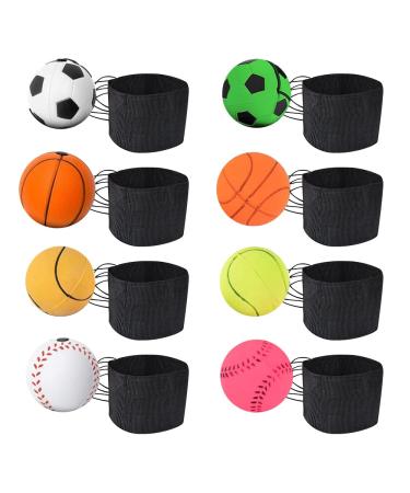 Skjjl 8 wrist Return Ball 6cm wrist ball with cord ball on the cord on the wrist springball with line for children ball rubber for wrist children adults (multicolored)