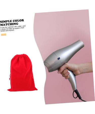 DRESSOOS 3pcs Hair Dryer Storage Bag Drawstring Hair Dryer Bags Dorm Hair Dryer Bags Red Flannel - Buy Online on GoSupps.com