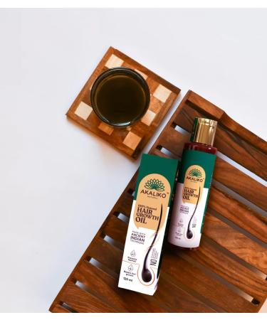 AKALIKO NATURAL Hair Growth Oil for Hair Fall Control & Regrowth | 5 Natural Ingredients - Black Cumins, Avla, Coconut, Almonds & Curry Leaves | 120ml - Buy Online on GoSupps.com