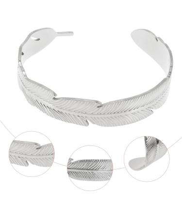 TOPPERFUN leaf cuff bracelet girls bracelet girl bracelets jewelry bracelets charms bracelets charm braclets bangle bracelets Expandable Bangle Bracelet Titanium steel temperament armband 6.5x5cm Steel color - Buy Online on GoSupps.com