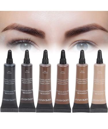 Eyebrow Cream 6 Colors Professional Eyebrow Gel Waterproof Eyebrow Color Eyebrow Gel Tint Eyebrow Brush(2#)