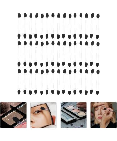 FOMIYES Silicone Lip Scrubber 100pcs Eye Shadow Stick Silicone Makeup Brush Dual Side Eyeshadow Eyeshadow Sticks Girl Tool 7.5x0.5cm Black - Buy Online on GoSupps.com