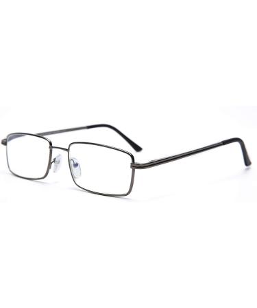 Buy 2 Pack Blue Light Blocking Reading Glasses - Rectangular Metal Anti-UV Readers for Men & Women - 1.75 Diopters - Buy Online on GoSupps.com