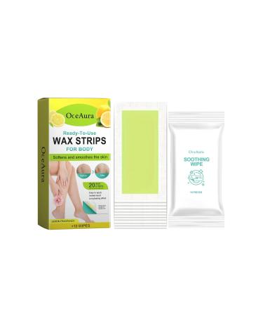Lemon wax strips wax stripes hair removal application for legs and body suitable for all skin types cold wax depilatory stripes