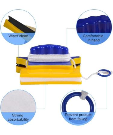 Double-Side Magnetic Glass Cleaner Wiper Square Shape Window Mirror Fish Tanks Pad Scraper Home Cleaning Brush Squeegee Washing Equipment Household Cleaner Kit - Buy Online on GoSupps.com