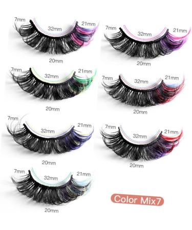 MAGICLULU 21 Pairs Colored False Eyelashes Faux Lashes Fluffy Colored Lashes Glitter Color Lashes Festival Colored Lashes Fake Lashes Wispy Lashes Extend Dense Imitation - Buy Online on GoSupps.com