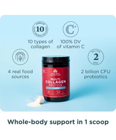 Ancient Nutrition Bone Broth Protein Powder Vanilla 40 Servings + Multi Collagen Protein Powder Vanilla 60 Servings - Buy Online on GoSupps.com