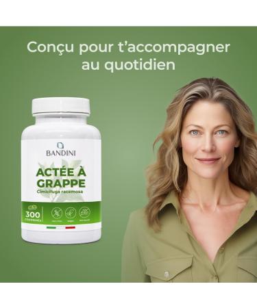 Bandini Act e grappe 300 comprim s | Cimicifuga racemosa ou Actaea racemosa rhizome extrait sec | Compl ment alimentaire Vegan | 300 mg par dose quotidienne | Suppl ment Naturel et V g talien - Buy Online on GoSupps.com