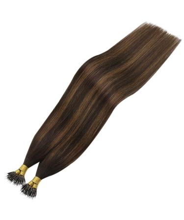 Youngsee Nano Ring Hair Extensions - Real Brown Ombre 60cm 50g - Medium Brown Nano Beads for Women - Buy Online on GoSupps.com