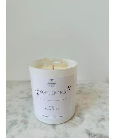 Buy Crystal Candle | Angel Energy (Hidden Gemstone) - White | International Shipping Available - Buy Online on GoSupps.com