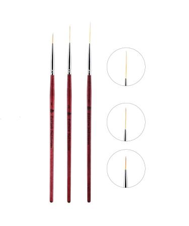 3 Pcs Nail Art Liner Brushes Set - UV Gel & Acrylic Painting Tools for DIY Manicure - Perfect Striping Brush Pen for Nail Art - Buy Online on GoSupps.com