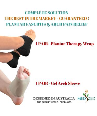 MEDIZED Plantar Fasciitis Therapy Wrap - Heel Foot Pain Relief & Arch Support Ankle Brace for Men - Orthotic Insole - Buy Online on GoSupps.com