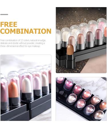 Angoily 12pcs 12 Shadow Box Highlighters Glitter Eye Shadow Girl Makeup Supplies Boxed Tool - Buy Online on GoSupps.com