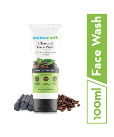 Mamaearth Activated Charcoal Face Wash for Oily Skin - Deep Cleansing Controls Oil & Unclogs Pores | 3.38 Fl Oz (100ml - Buy Online on GoSupps.com
