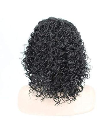 BGHJUE Lace Front Wigs - Natural Curly Human Hair Wig with Baby Hair | 38cm Black | International Shipping - Buy Online on GoSupps.com