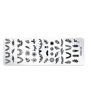 Set Image Stencils Flowers Geometry Cartoon Pattern Image Stencil Sponge Pen Stencil Nail Stamping Plates (style08)