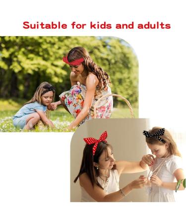 Red Polka Dot Rockabilly Forehead Straps for Women | 2-Piece Bow Wire Headband - Retro Hair Accessories & Perfect Gift for Girls - Buy Online on GoSupps.com