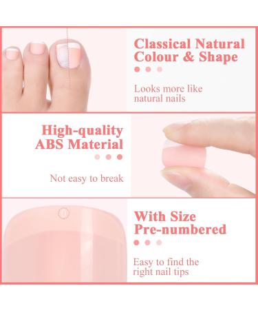 Melliex 120-Piece Wrong Tooth Kit French Natural Matt Toenails Full Cover Tips for Women | 12 Sizes Available - Buy Online on GoSupps.com