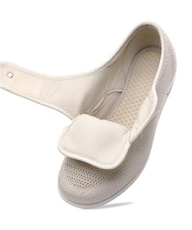 Comfortable Diabetic Shoes for Men and Women - Breathable, Swollen Feet & Edema Support - Size 9.5 Beige - Buy Online on GoSupps.com