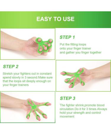 Autuwt Finger Trainer 6-Set | Hand Grip Strengthener & Muscle Trainer | Improve Grip & Hand Strength - Green - Buy Online on GoSupps.com