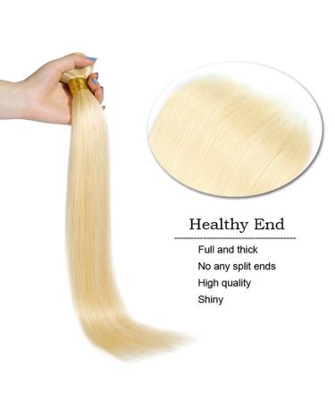 Elailite Real Hair Tresses - 30cm Brazilian Human Hair Bundles Extensions #613 Bleached Blonde 100g - Smooth Quality Hair Extensions - Buy Online on GoSupps.com