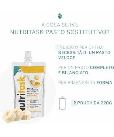 PromoPharma Nutritask - Complete ready-to-eat meal replacement - with 13 vitamins and 10 minerals - Preservative-free and gluten-free - Banana - Buy Online on GoSupps.com