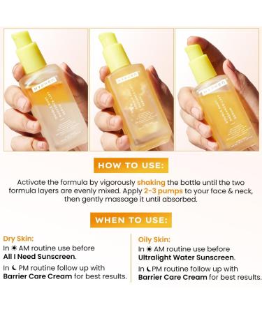 Hyphen 18% Brightening + 20% Collagen Face Serum | Double Shot Serum with 11% Mandarin 5% Niacinamide 2% PGA & Bakuchiol | Winter Skincare | Brightening Hydrating & Collagen Boost for Dry Skin - 50ml - Buy Online on GoSupps.com
