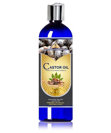 Organic Cold Pressed Castor Carrier Oil (16oz) - Bulk Wholesale Beauty Hair Growth Moisturizer for DIY Body Butter & Skin Softening - Ancient Health Remedies from India - Buy Online on GoSupps.com