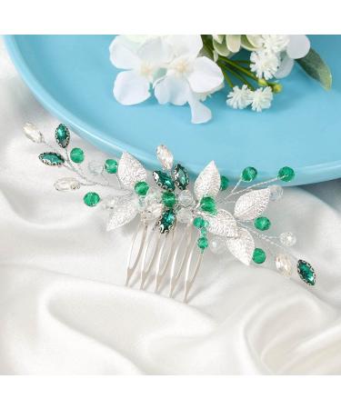 IYOU Green Bridal Hair Combs | Crystal Wedding & Prom Accessories for Women - Buy Online on GoSupps.com