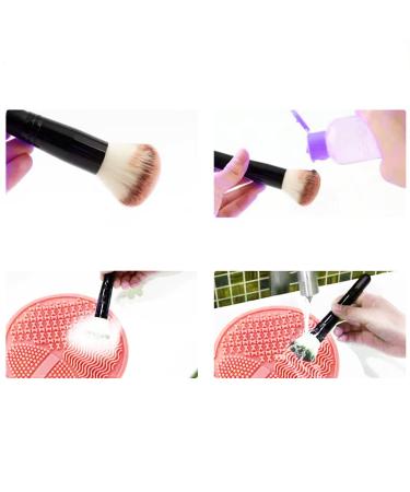 Premium Silicone Makeup Brush Cleaning Mat - Perfect for Brushes & Sponges | Effortless Cleaning Pad (Pink) - Buy Online on GoSupps.com
