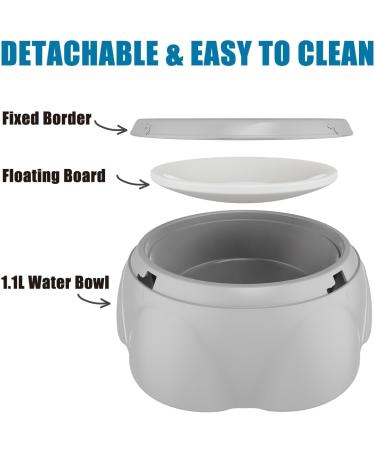 WasernAbf 1.1L Leak-Proof Dog Bowl - Anti-Spill Water & Food Dispenser for Cats & Dogs (Gray) | International Shipping Available - Buy Online on GoSupps.com