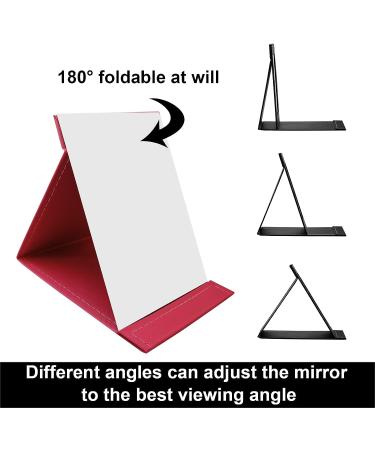 Ymemok Portable Vanity Mirror - Foldable Desktop Mirror, Red X-Large - Buy Online on GoSupps.com