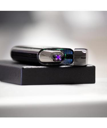 AVECMOI Electric Lighter - Flameless Rechargeable USB Type-C cable included - Charge level indicator LED - Mechanical closing cover with smart activation for added protection (Black Metallic Cana-logo) - Buy Online on GoSupps.com