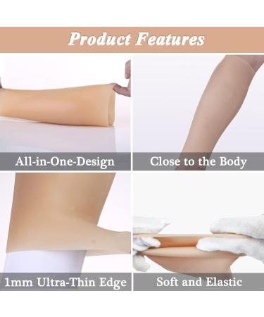 Realistic Silicone Leg Enhancement Calf Pads | 1 Pair Sleeve Set for O-Shaped Legs | 0.39in Thickness | Foot Cover for Crooked or Thin Legs - Buy Online on GoSupps.com
